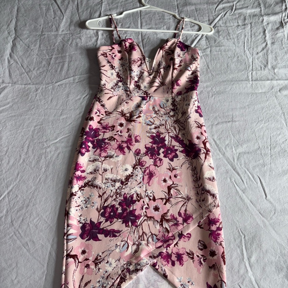 Floral Pink Spaghetti Strap Dress NWT